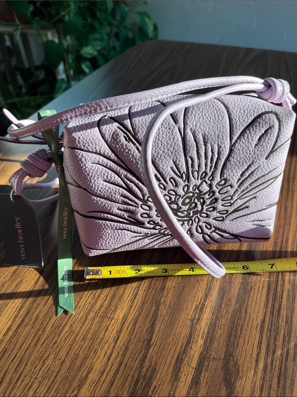 Vera Bradley Lavender Embossed Floral Crossbody Bag